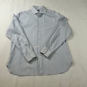 Ike Behar Men’s Blue Pinstripe Dress Shirt 16/33 Excellent Condition
